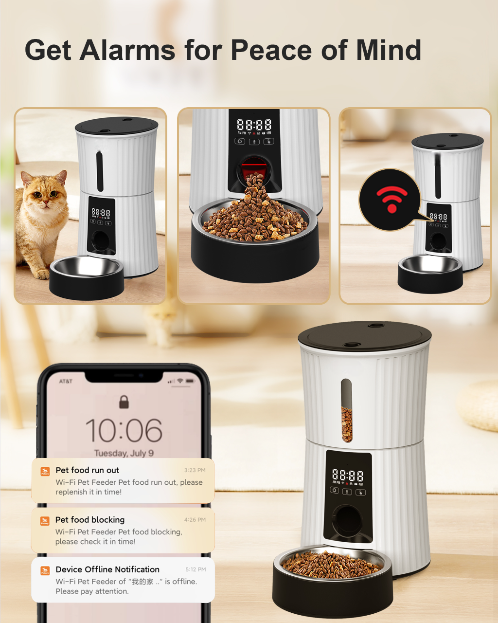 Smart Wi-Fi Pet Feeder with Timer & Microchip Recognition – 4 L Capacity | For Dogs & Cats
