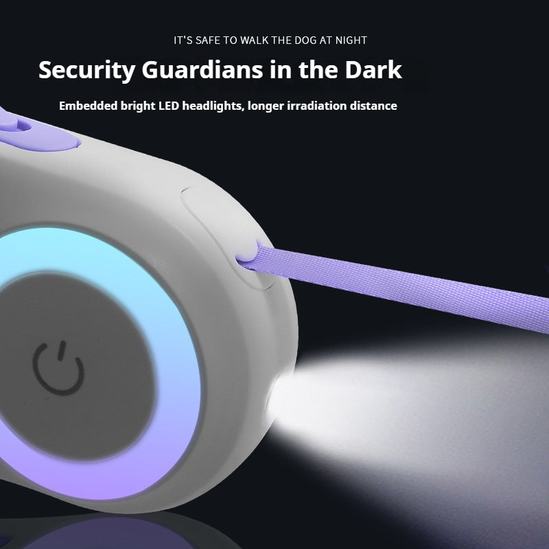 Luxury LED Dog Leash – Retractable, No-Pull System & Elegant Design