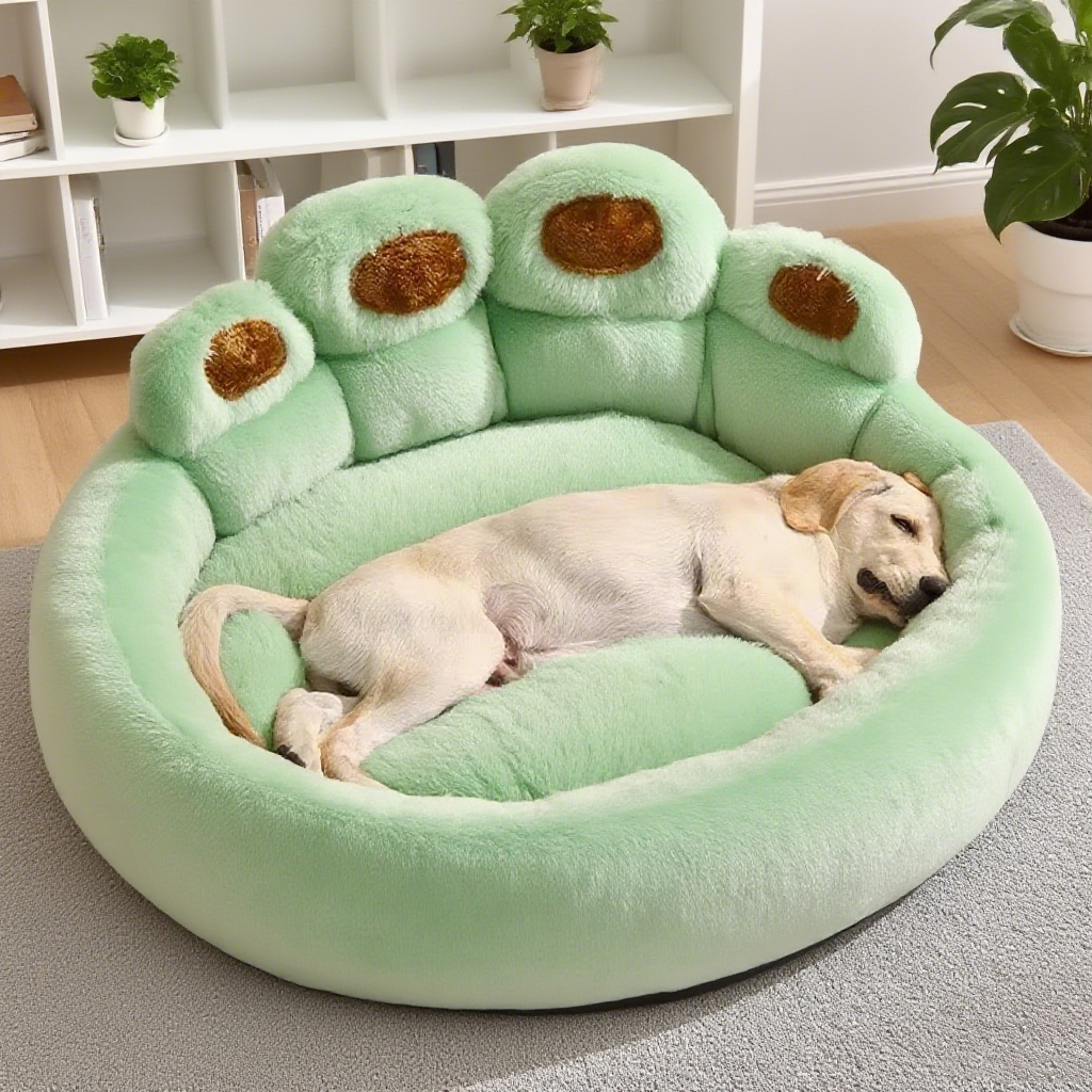 All-Season Pet Bed with Paw Design – Cozy Plush Bed for Dogs & Cats