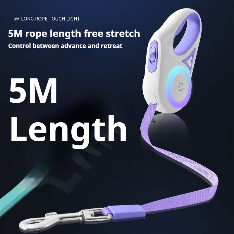 Luxury LED Dog Leash – Retractable, No-Pull System & Elegant Design