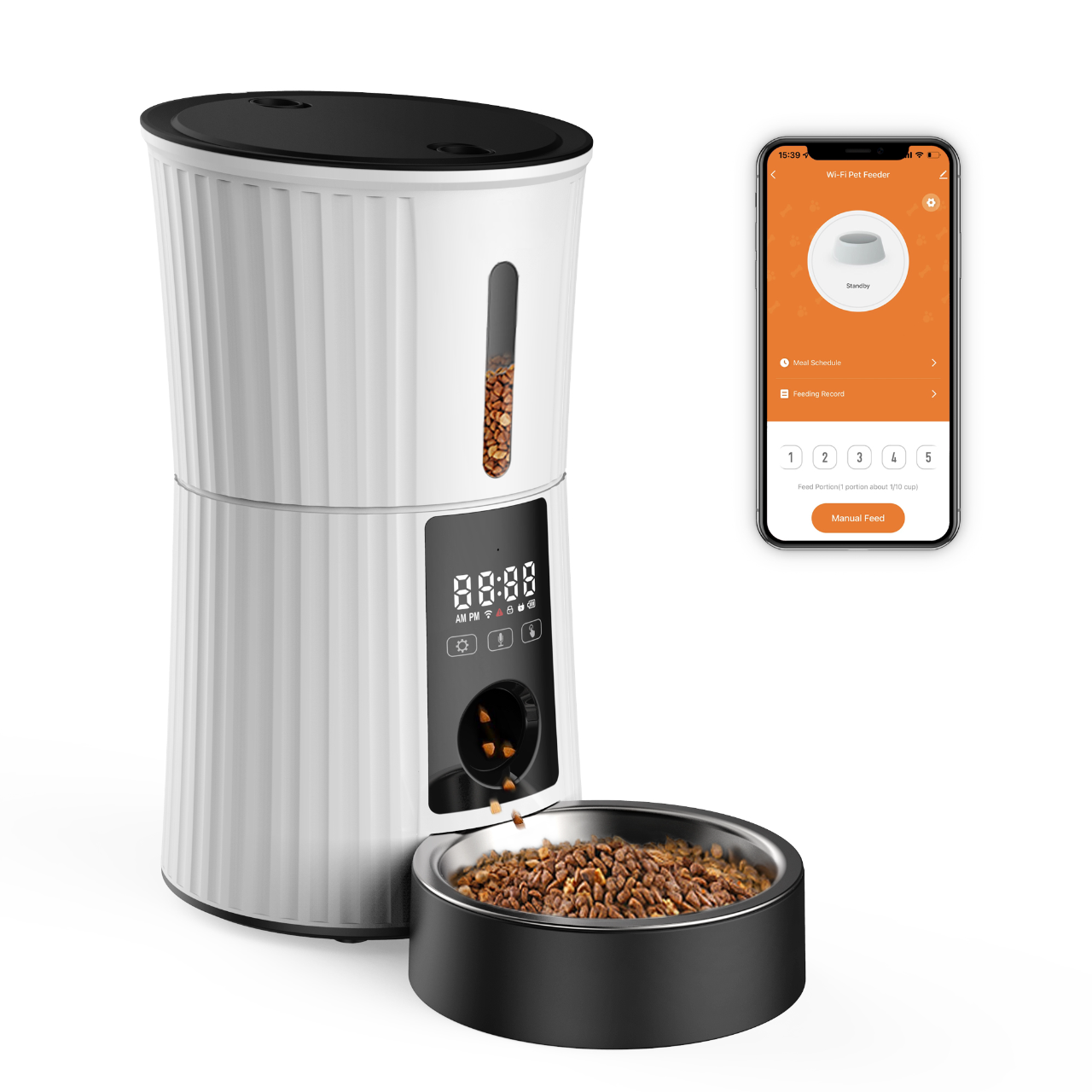 Smart Wi-Fi Pet Feeder with Timer & Microchip Recognition – 4 L Capacity | For Dogs & Cats