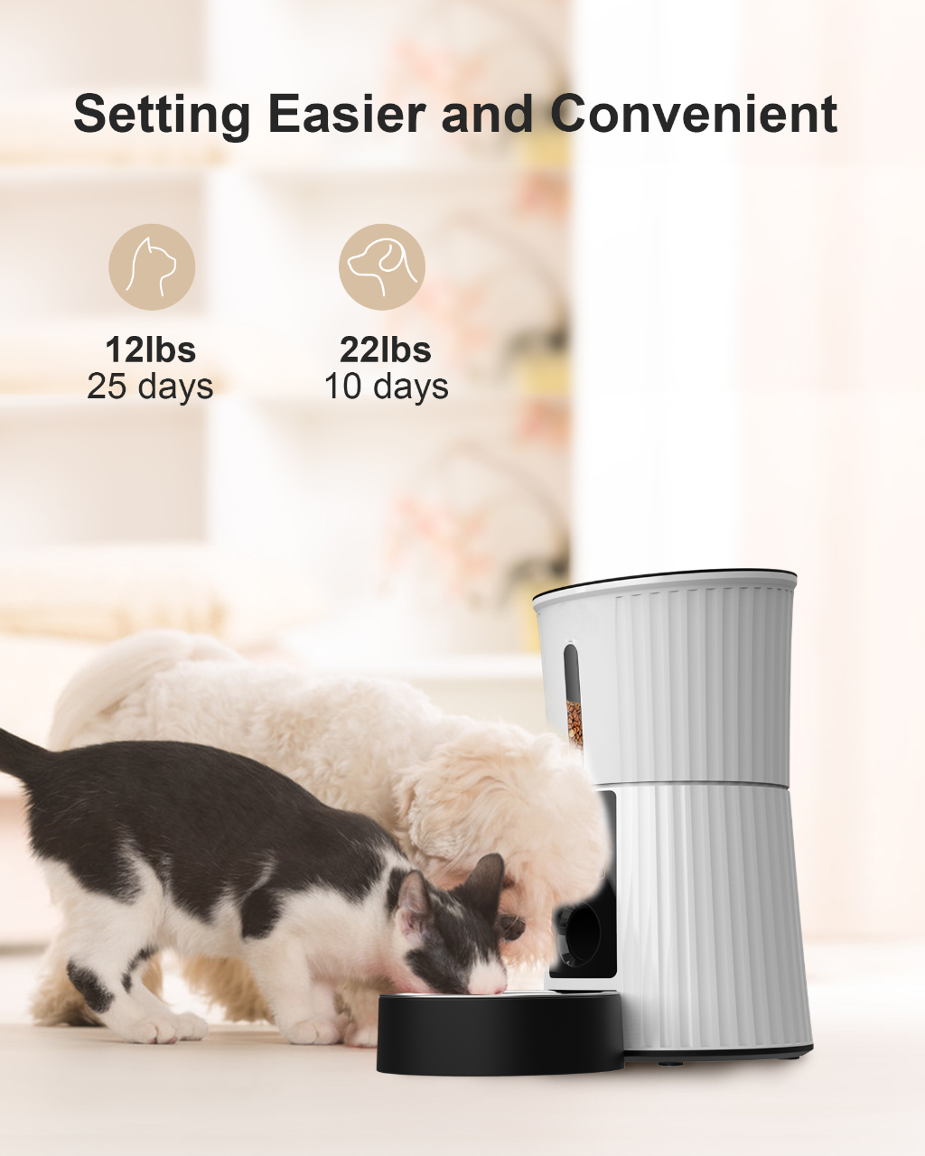 Smart Wi-Fi Pet Feeder with Timer & Microchip Recognition – 4 L Capacity | For Dogs & Cats
