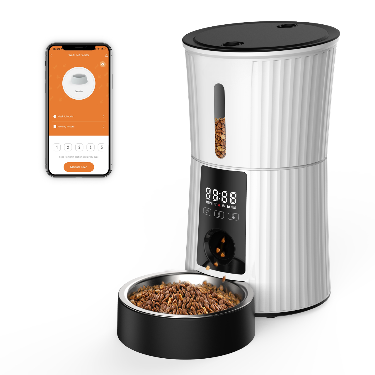 Smart Wi-Fi Pet Feeder with Timer & Microchip Recognition – 4 L Capacity | For Dogs & Cats