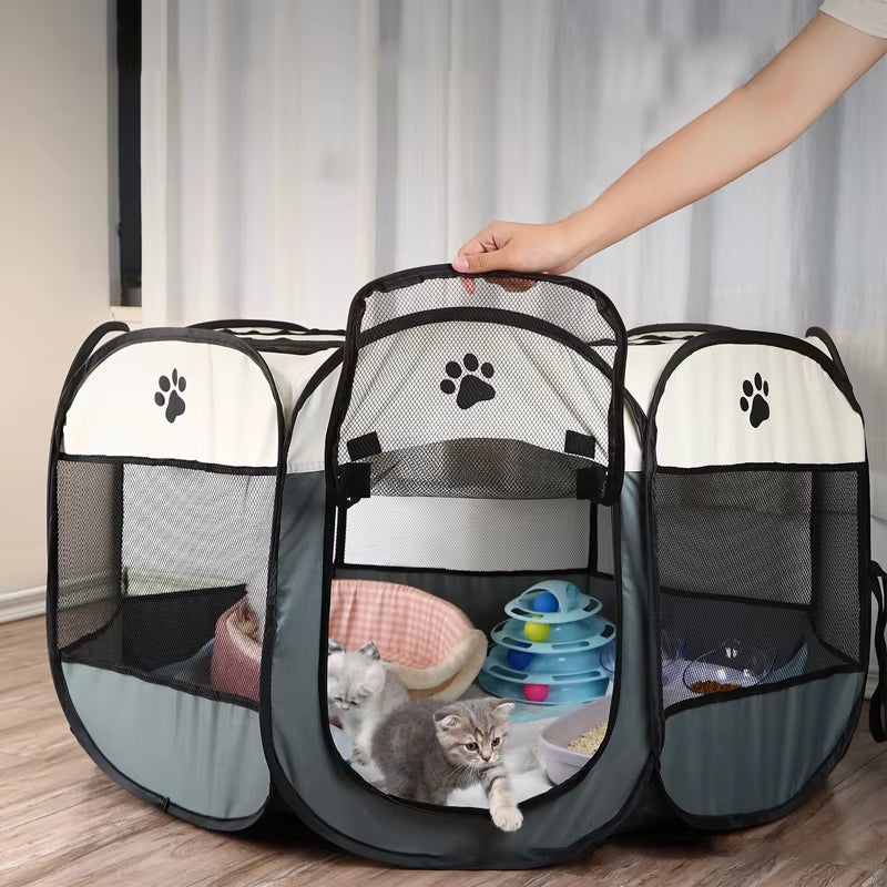 Removable and washable breathable fabric dog pet tent – pet dog playpen fence – pet carrier crates